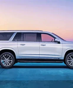 White Cadillac Escalade Car Diamond Painting