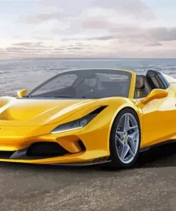 Yellow Ferrari Car Diamond Painting
