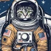 Astronaut Cat In Space Diamond Painting