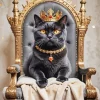 Black Cat Wearing Crown Diamond Painting