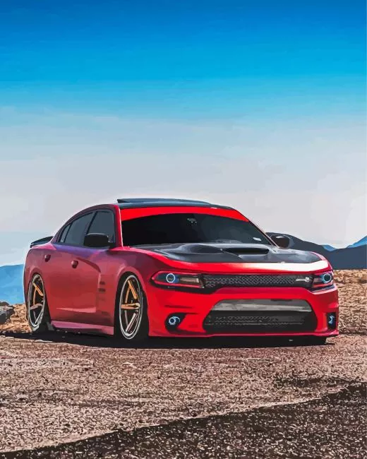 Black red charger daytona 2020 Diamond Paintings Black Red Charger Daytona 2020 Diamond Painting