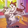 Cartoon Cats Fighting Diamond Painting
