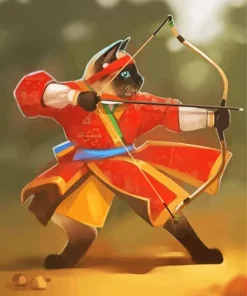 Cat Playing Archery Diamond Painting