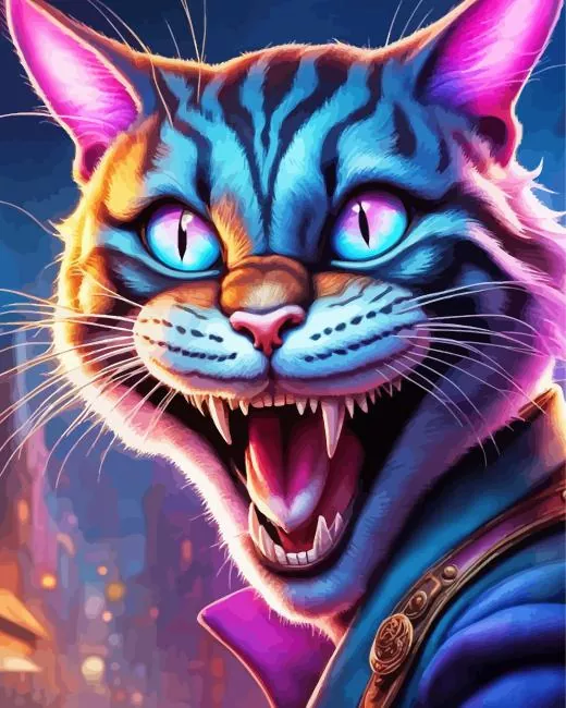 Cat Smiling Diamond With Numbers Cat Smiling Art Diamond Painting