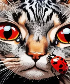 Cat And Ladybug Diamond Painting