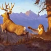 Chasing Deer Diamond Painting