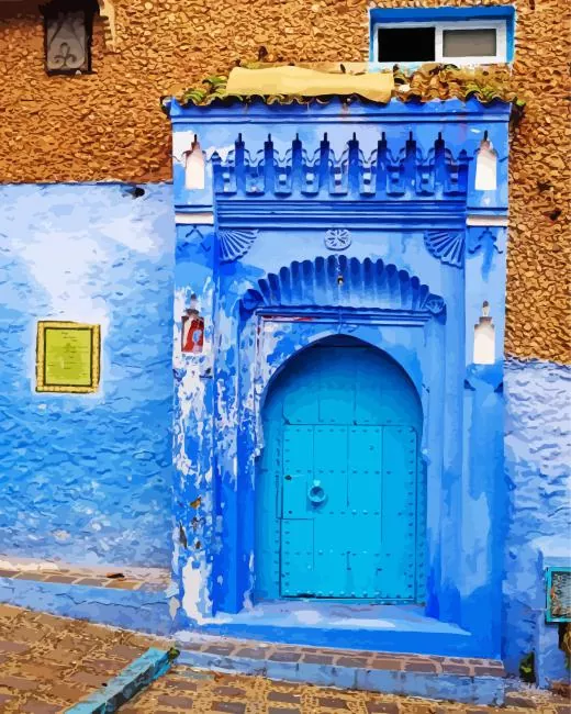Chefchaouen blue door Diamond Dotz Chefchaouen Blue Door Diamond Painting