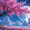 Cherry Blossom And Moon Diamond Painting