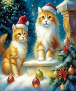 Christmas Cats Diamond Painting