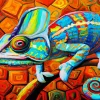 Colorful Chameleon Art Diamond Painting