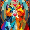Cubism Cats Kissing Diamond Painting