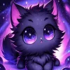 Cute Cat With Galaxy Eyes Diamond Painting