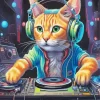 Dj Cat Diamond Painting