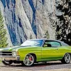 Green Chevelle Car Diamond Painting