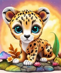 Kawaii Cheetah Diamond Painting