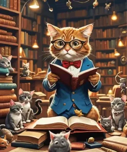 Nerd Cat Diamond Painting