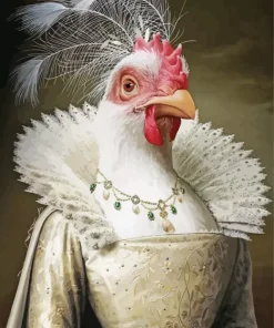 Queen Chicken Dressed Up Art Diamond Painting