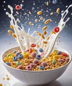 Splash Cereal And Milk Diamond Painting