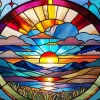 Stained Glass Sunset Art Diamond Painting