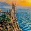 Sunrise And Castle Art Diamond Painting