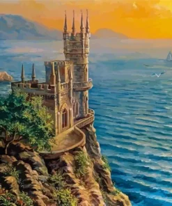 Sunrise And Castle Art Diamond Painting