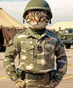 US Military Cat Diamond Painting