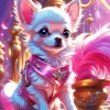 White Chihuahua Art Diamond Painting