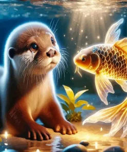 Adorable Gold Koi Fish Diamond Painting