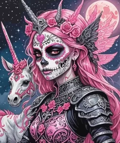 Aesthetic Girly Sugar Skull Art Diamond Painting