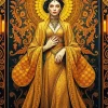 Aesthetic Golden Lady Art Diamond Painting