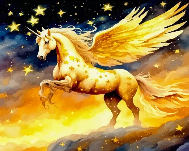aesthetic golden pegasus horse art Diamond Paintings Aesthetic Golden Pegasus Horse Art Diamond Painting