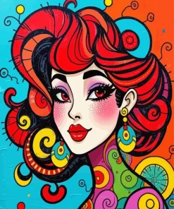 Aesthetic Lady Pop Art Diamond Painting
