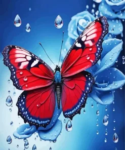 Aesthetic Scarlet Butterfly Art Diamond Painting
