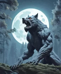 Aesthetic Scary Werewolf Art Diamond Painting