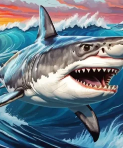 Aesthetic Shark Attack Art Diamond Painting