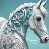 Aesthetic White Horse Art Diamond Painting