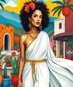 Afro Lady In Toga Diamond Painting