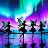 Aurora Silhouette Fairies Diamond Painting