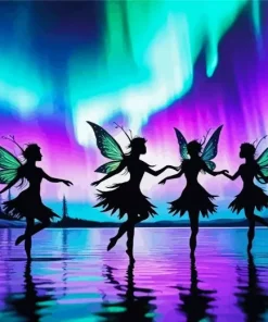 Aurora Silhouette Fairies Diamond Painting