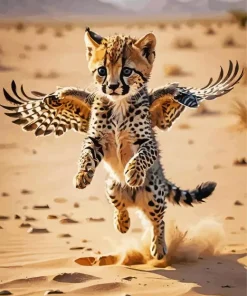 Baby Cheetah With Wings Diamond Painting