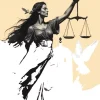 Black And White Scale Lady Justice Diamond Painting