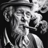 Black And White Smoking Art Diamond Painting