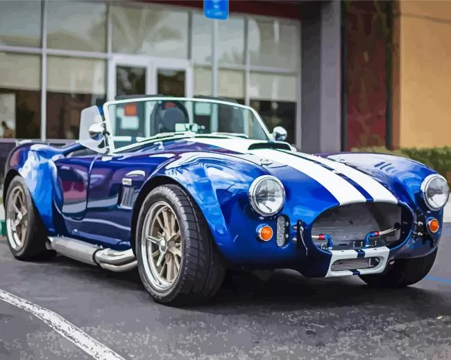 blue shelby cobra Diamond With Numbers Blue Shelby Cobra Diamond Painting