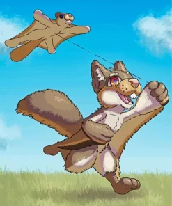 Cartoon Flying Squirrel Diamond Painting