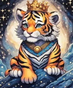 Cartoon King Tiger Diamond Painting