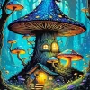 Cartoon Magic Mushroom House Diamond Painting