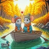 Cartoon Mice On Boat Diamond Painting