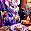 Cartoon Mouse Eating Biscuit Diamond Painting