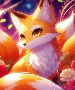 Cartoon Nine Tailed Fox Diamond Painting