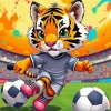Cartoon Tiger Playing Football Diamond Painting